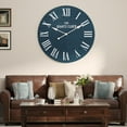 thumbnail image 4 of ARTPOWER Large Farmhouse Wall Clock, 35.5” Shiplap Wall Clock with Roman Numeral, Nearly Non-Ticking, Round Wall Clocks for Living Room Decor, Office, Bedroom, Entrance, Navy Blue, 4 of 18