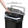 thumbnail image 6 of Clorox Trash Can, 13 Gallon Stainless Steel Slim Open Top Kitchen Garbage Bin, Black, 6 of 8