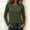 Army Green, variant on IUYRTFE Women's Crew Neck Long Sleeve Top with Notched Detail Slim Fit Solid Color Casual Tee