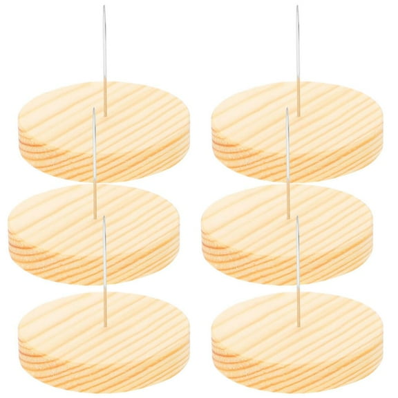 6 Pcs Crochet Doll Stand, Doll Stand Doll Display Holder Needle Single Steel Needle Doll Holder Felting Animal Doll Wooden Base Bear Support for Action Figures Doll