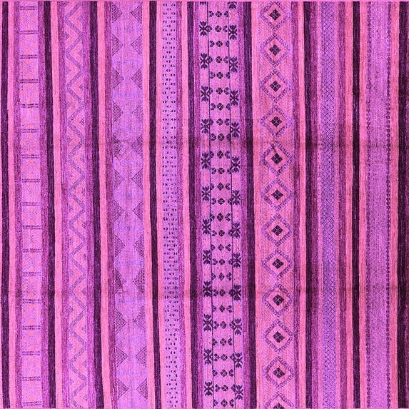 Ahgly Company Indoor Square Solid Purple Modern Area Rugs, 8' Square