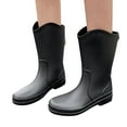 thumbnail image 3 of Womens Rain Boots Waterproof Kitchen Rubber Soft Bottom Middle Tube Rain Boots Womens Rubber Boots Black 37, 3 of 8