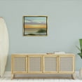 thumbnail image 2 of Coastal Reeds Sunset Beach Shore Coastal Painting Metallic Gold Framed Art Print Wall Art, 2 of 6