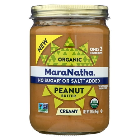 Maranatha Natural Foods Organic Peanut Butter - Creamy - No Stir - Pack of 6 - 16 (Best Way To Stir Natural Peanut Butter)
