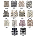 thumbnail image 3 of Boho Women Crochet Knit Vest Waistcoat Floral Pattern Sleeveless V-Neck Cardigan, 3 of 5