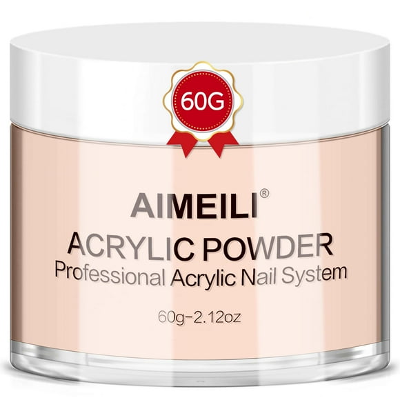AIMEILI Poudre Acrylique pour Ongles 60 g Poudre Acrylique Nude pour Art des Ongles Acrylique Sculpture d'Ongles 3D Extension d'Ongles Français