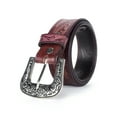 thumbnail image 2 of Resistance Western Leather Belt with Floral Engraved Buckle – Hand-Embossed Full-Grain Cowgirl Belt for Women’s Casual Wear, Plus Sizes Available, 2 of 5