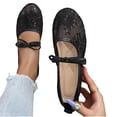 thumbnail image 3 of YgkuHd Slip-On Flats for Women Round Toe Bowknot Lace Mesh Shoes with Breathable Lace Upper, Trendy Plus Size Spring Summer Comfortable Footwear,Black_37, 3 of 4