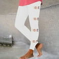 thumbnail image 7 of Feancey Leggings for Women Valentines Day Print Tights Tummy Control Sport High Waisted Yoga Pants Heart Letter Graphic Stretchy Running Workout Pant White L, 7 of 7