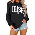 thumbnail image 2 of GA WEIHUA Clearance Sales,St Patricks Day Sweatshirt Women Long Sleeve Irish Lucky Four Clover Sweatshirts 2025 Shamrock Clover Print Shirts Casual Loose Fit Gift Tops(Black,M), 2 of 4