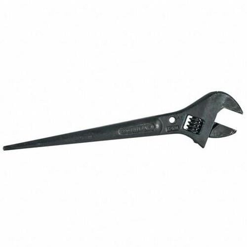 Klein Tools Adjustable Spud Wrench, Open End, 1-7/16 in Head, 0 in Offset, Alloy Steel, Black Oxide