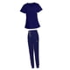 thumbnail image 3 of Enfermería Scrubs Uniforme Elástico Manga Corta Suave Cordón Pantalón Jogger Traje para Jinwen Pantalones superiores, 3 of 8