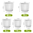 thumbnail image 4 of Set of 5 Plastic Plant Pots, 10 9 8 7.5 7 Inch Flower Planters with Drainage & Saucers, White, 4 of 6