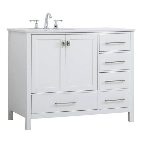 42 inch Single Bathroom Vanity in White