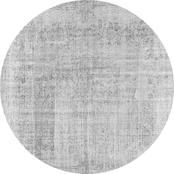 Ahgly Company Indoor Round Abstract Gray Contemporary Area Rugs, 4' Round