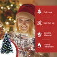 thumbnail image 5 of LAMPHOME 3FT Pre-Lit Christmas Tree, Fiber Optic Artificial Xmas Tree with Multicolor Lights, Top Star, Foldable Metal Base, RGB Fiber Optic Tree T for Indoor Holiday Home Decoration, 5 of 5