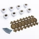thumbnail image 5 of FELTECHELECTR 2 pomos de metal para puertas de armarios, cajones y armarios, estilo retro vintage (blanco y bronce)., 5 of 6