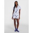 thumbnail image 3 of Joyspun Women's Dreamy Soft Collection Notch Collar Top and Shorts Pajama Set, 2-Piece, Sizes XS-3X, 3 of 6