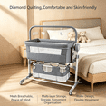 thumbnail image 5 of Electric Baby Bassinet, Height Adjustable Bedside Bassinet with Music, Mosquito Net, Storage & Remote Control Rocking Bassinet for Infants, 5 of 8