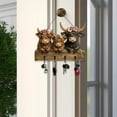 thumbnail image 4 of 2D! Highland Cow Key Holder Wall Mount, Personalized Bullhead Animal Wooden Towel Key Hooks, Wall Coat Hanger Hooks with 4 Hooks, Decorative Coat Rack for Entryway Hallway Bathroom, 4 of 8