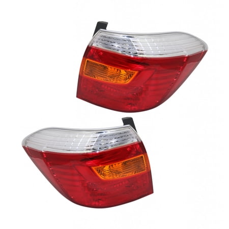 For Toyota Highlander 2008 2009 2010 Tail Light Driver and Passenger Side | Pair | Lens & Housing | Amber, Clear & Red Lens | CAPA | Replacement For TO2800173, TO2801173 | 8156148160, 8155148160