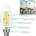 thumbnail image 3 of Luxrite Candelabra LED Light Bulbs 100W Equivalent 800 Lumens 7W B11 Dimmable Damp Rated UL Listed E12 24 Pack 2700K (Warm White), 3 of 5