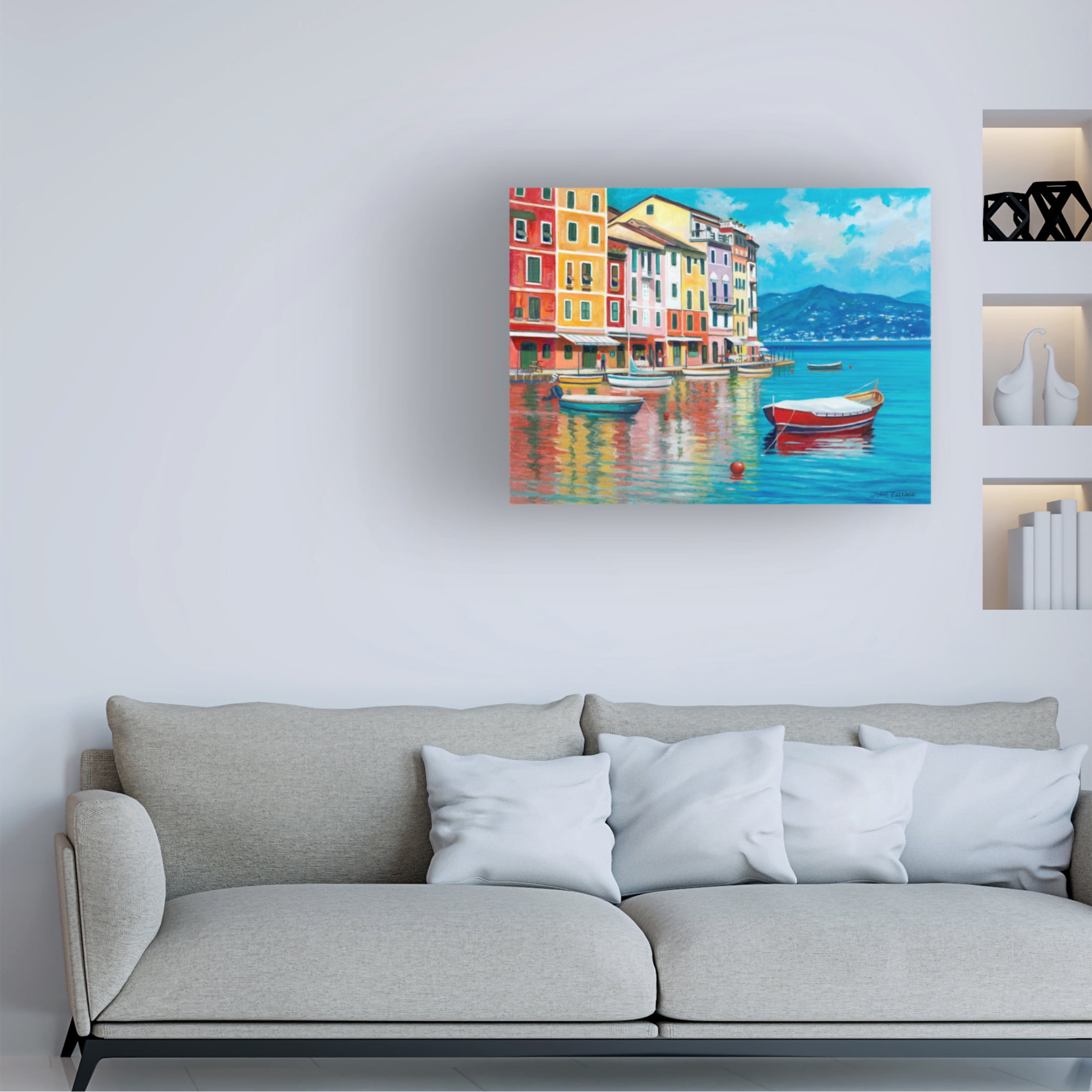 Canvas Wall Art - John Zaccheo 'Portofino' Wall Art for Living Room, Bedroom, or Office Décor by Trademark Fine Art - 47 x 35 Inches