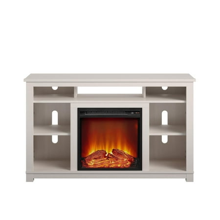 Ameriwood Home Edgewood Fireplace TV Stand for TVs up to 55", Ivory