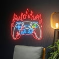 thumbnail image 3 of Handmadetneonsign Fire Game Controller Neon Sign, Burning Controller Led Sign, Flaming Game Player, 3 of 5