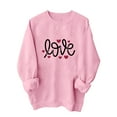 thumbnail image 2 of Qertyioot Sweat-Shirt de la Saint-Valentin pour Femmes, Col Rond Imprimé de Noël Lettres Manches Longues Mode Ample, 2 of 5