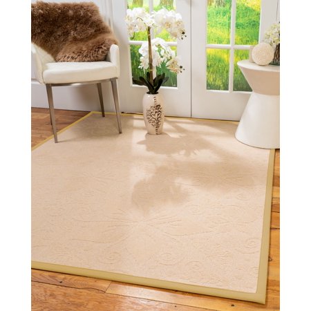 Natural Area Rugs Hermosa Custom Wool Rug, 4' x 12', Extra Wide Natural Border