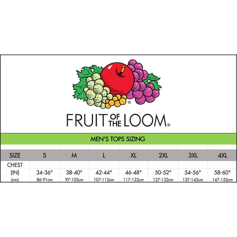 Fruit Of The Loom Youth T Shirt Size Chart