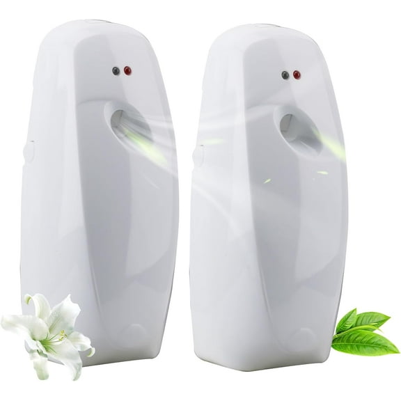 Haokaini 2 Pack Automatic Fragrance Dispenser - Wall Mount Air Freshener Dispenser ,Air Wick Diffuser Aerosol Spray Dispenser for Home Indoor Bathroom, Hotel, Office.White