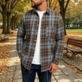 thumbnail image 2 of Lmueinov Plaid Long Sleeve Shirts for Men Lightweight Button Down Cover Up Workout Shirts Loose Casual Turn Down Collar Checkered Tops For Hiking, 2 of 6
