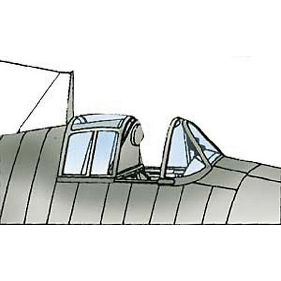 F6F -3/5 Hellcat Vacuform Canopy x2 for Hasegawa (1/48 model kit accessory)