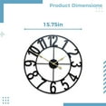 thumbnail image 5 of 16 Inch Large Metal Wall Clock, Farmhouse Oversized Silent Black Iron Wall Clock with Arabic Numerals, Vintage Industrial Design for Indoor Outdoor Garden Patio Pool Yard Home Decoration, 5 of 6