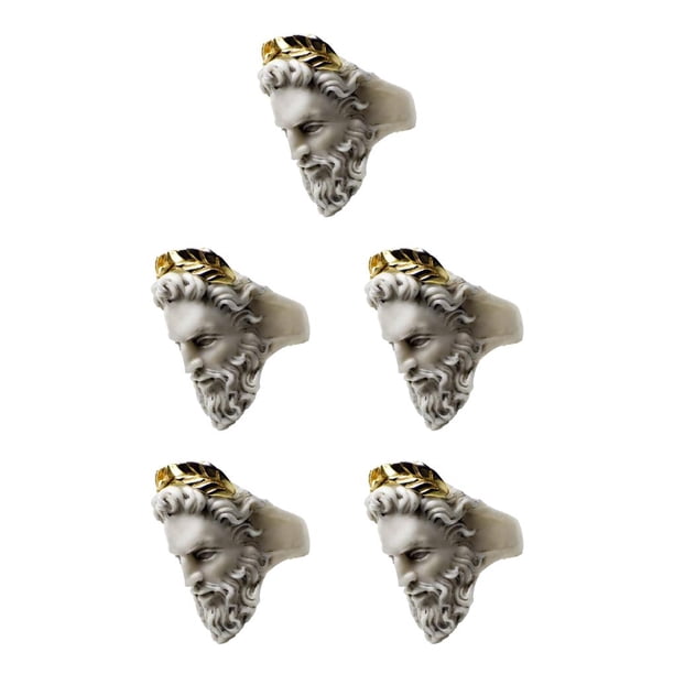 Minnieouse Anillo de cabeza de anciano Anillos de aleación de concha clásica Regalos de joyería de mano de compromiso universal para fiesta de Type2 NO2