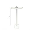 thumbnail image 5 of Benzara Round Tray Top Metal Accent Table with Marble Base, Gold and White, 5 of 5
