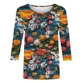 thumbnail image 5 of TaTaai Women Casual Fashion Easter Print Top Crew Neck 3/4 Sleeve Pullover Tee Ladies Spring Holiday Outdoor Wear Soft Comfortable Non-See-Through No Fading Stylish Top Gift, 5 of 5