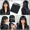 thumbnail image 5 of Gnmfd clip‑in seamless bangs with sideburns, hand‑woven synthetic hairpiece, long airy fringe, 4 pack, daily wear or events, 5 of 7
