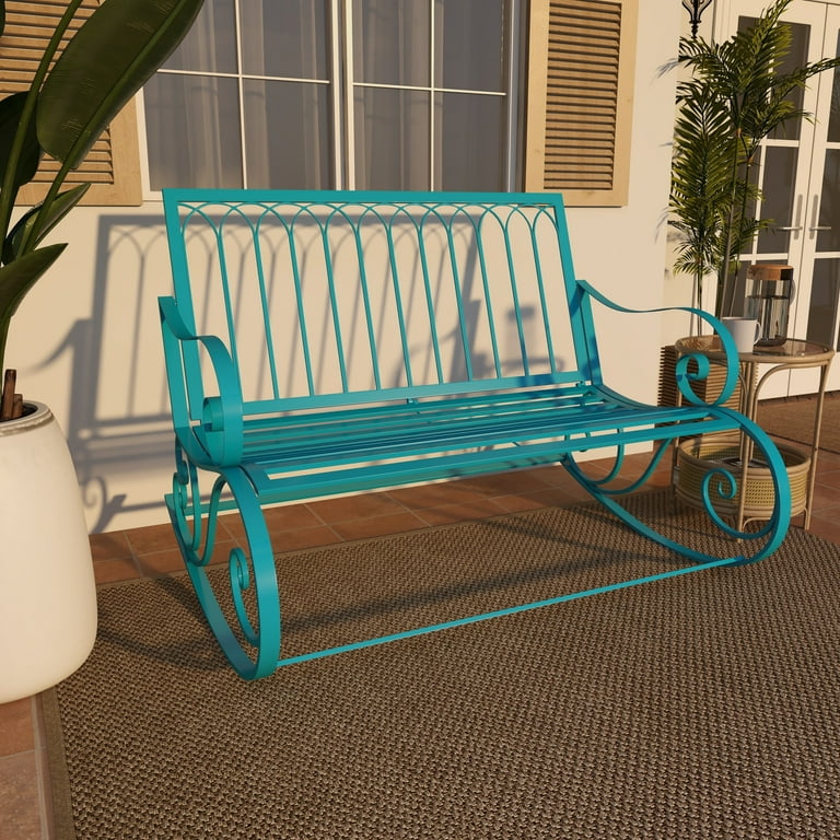 Teal outdoor bench clearance