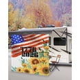 thumbnail image 5 of 4th of July RV Awning Sun Shade Screen 9'X7' 250th Anniversary Mesh Sunscreen Sunflower American Flag Awning Shade Screen with Zipper UV Blocker Completed Kits Outdoor Canopy for RV Motorhome Camper, 5 of 7