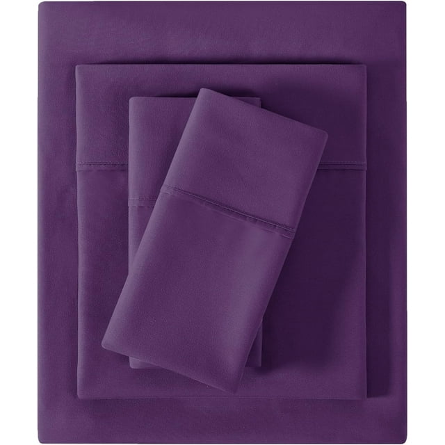 Queen Size Sheet Set Soft Queen Bed Sheets Brushed Microfiber Fitted Sheet with ” Deep Pockets Breathable Pieces Sheet Set for Queen Bed Bedding Sheets & Pillowcases Navy