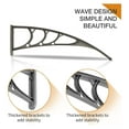 thumbnail image 4 of REKHH 39"x32" Window Awning Canopy, Polycarbonate Front Door Patio Cover for UV, Rain, Snow & Sunlight Protection, Stylish Brown Panel with Black Bracket, 4 of 9