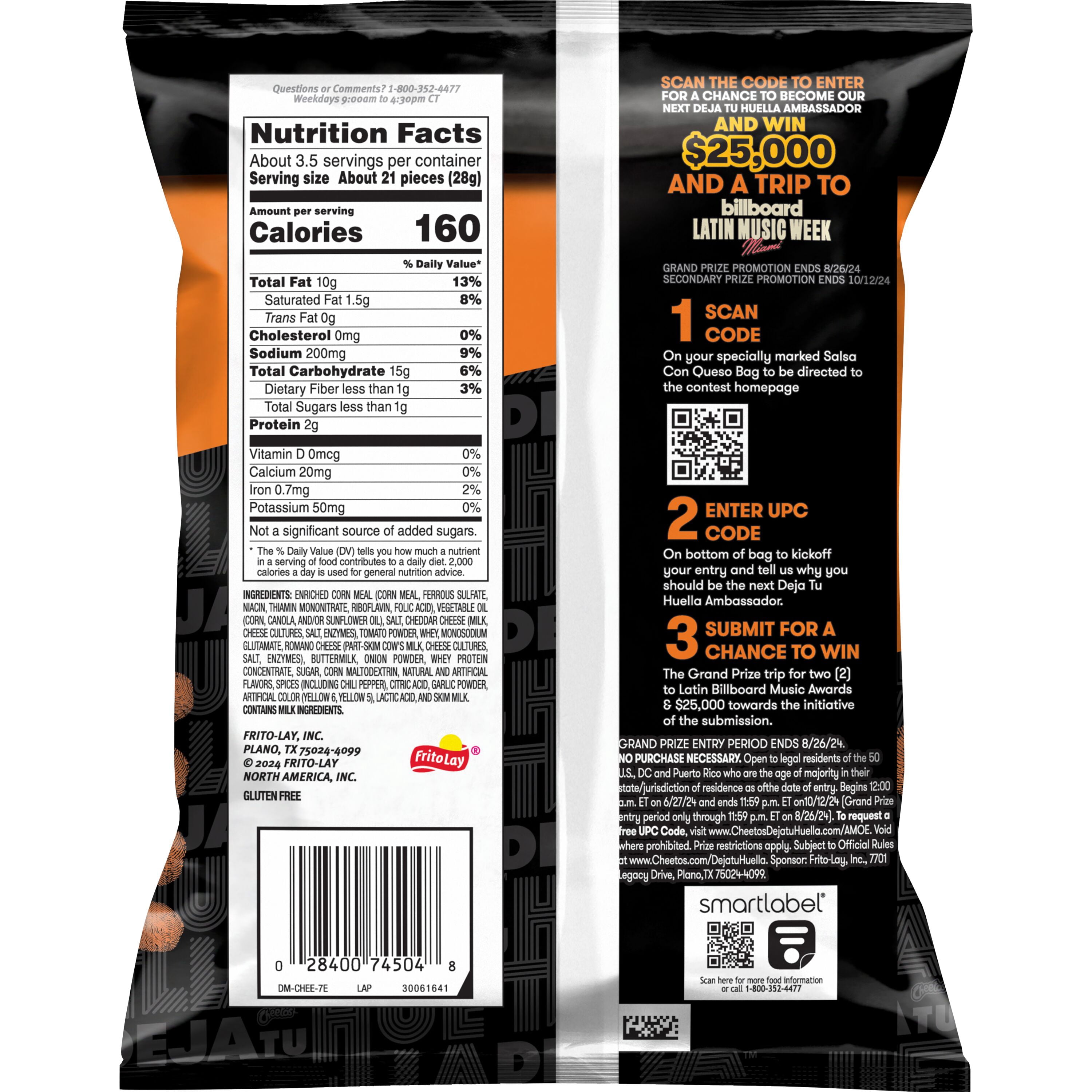Cheetos Crunchy Cheese Salsa Con Queso Flavored Snacks, 3.25 oz Bag