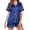 Navy, variant on Ekouaer Satin Pajamas for Women Button Down Sleepwear Soft Silk Loungewear Short Sleeve Top and Shorts Pjs