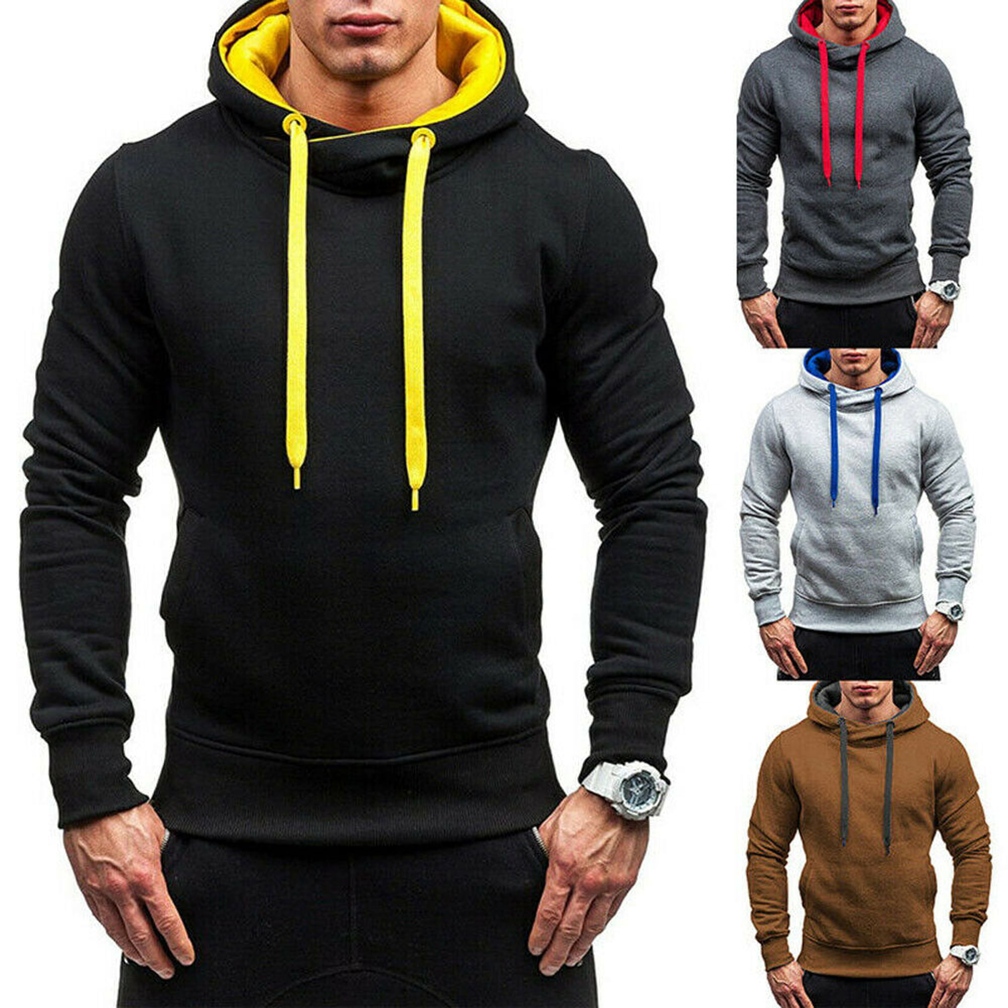 Men's Winter Slim Hoodie Warm Coat Hooded Sweatshirt Coat Jacket Outwear Sweater