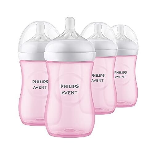 Tetinas de Biberón Philips AVENT Natural Flujo 1 4 Botellas Rosas 9 oz