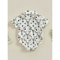 thumbnail image 4 of Western Newborn Baby Boy Gentleman Outfits Cow Print Shirt Romper Short Sleeve Graphic Button Down One Piece Bodysuit Clothes, 4 of 8