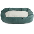 thumbnail image 2 of Majestic Pet Sherpa Villa Velvet Bagel Pet Bed for Dogs, Calming Dog Bed Washable, Extra Large, Azure, 2 of 5